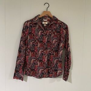 Talbots paisley print shirt, size small